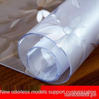 pvc tablecloth transparent waterproof and anti-scalding dining table, plastic tablecloth, table mat, soft glass