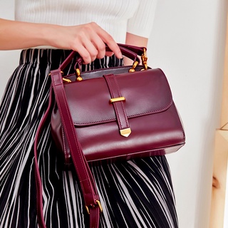 ☃☊Female bag small square 2021 new fashion cowhide shoulder all-match handbag messenger lady (2)