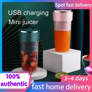 USB Rechargeable Mini Portable Electric Juicer Blender Automatic Mini Juice Cup Blender【pink】