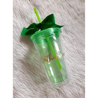 Colored Plastic Tumbler with straw personalize free name fully handwritten heat embossed (5)