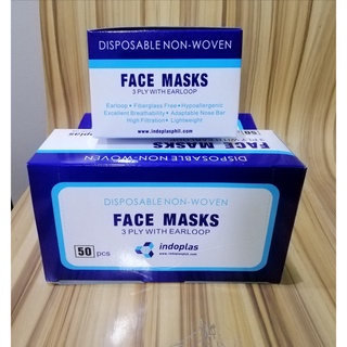 Indoplas Disposable Face Mask 3 Ply With Earloop_GoldMindz