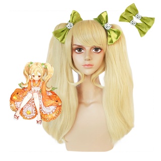 Danganronpa Saionji Hiyoko Wig With Hairpin Headwear Cosplay Costume Dangan Ronpa Synthetic Hair