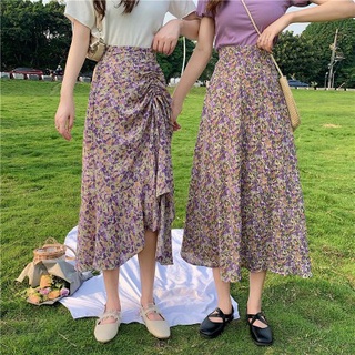 New Style Floral Girlfriends Dress Half Skirt All-Match Fishtail Lace-Up Long Casual Summer Slimmer Look High Waist A-Line Skirt200605