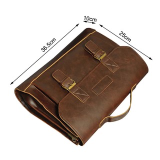 Crazy Horse PU Leather Men Briefcase Famous Brand Men's Messenger Bag Male Laptop Bag Business Fashi (3)