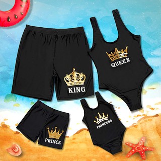 Mother and daughter swimsuit Black crown