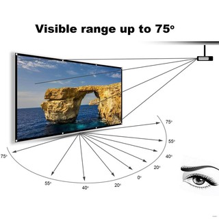 ☑Projector Screen 60/100 inch 16:9 HD Foldable Portable Projection Movies Screen for Home