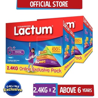 【Available】[Online Exclusive] Lactum Powdered Milk Drink for 6+ years old 4.8kg [2.4kg Twin Pack x 2