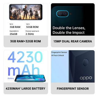 OPPO A12 3+32GB 13MP Dual Camera 4230mAh Battery Fingerprint Sensor 6.22”Waterdrop Screen Smartphone (2)