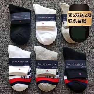 TOMMY HILFIDER Tommy Men s Socks Mid-tube Business Sports Socks Casual Cotton Deodorant Spring Summe
