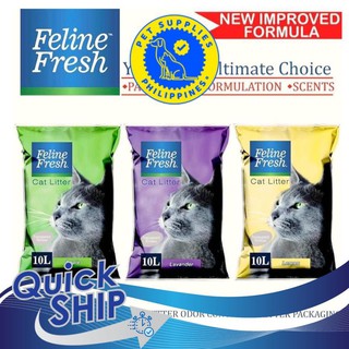 cat box▬❍Feline Fresh Cat Litter - Clumping Best Cat Litter 10L - Lavender, Apple, Lemon