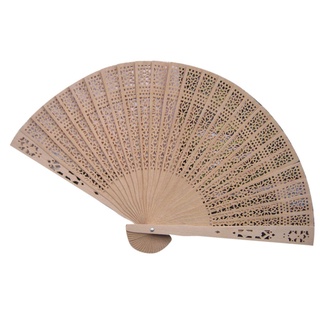 【BEST SELLER】 Wedding Hand Fragrant Party Carved Bamboo Folding Fan Chinese Style Wooden