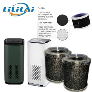 Mini Air Purifier Filter circle Air Cleaner with Night Light,USB Portable HEPA filter black