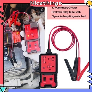 NT 12V Car Battery Checker Electronic Relay Tester with Clips Auto Relay Diagnostic Tool