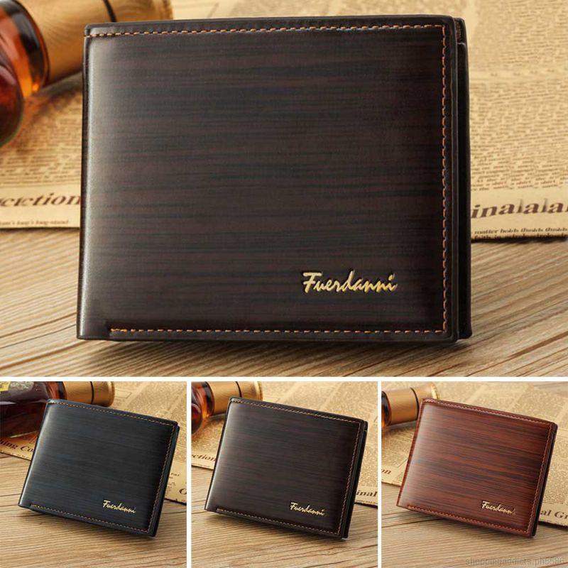 Men Fashion multi-functional wallet anti-degaussing short leather wallet