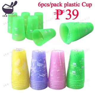 6pcs/pack Reusable neon plastic cup meal cup cute party drinking cup Baso
