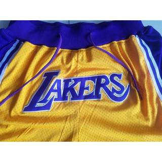 Mens Los Angeles Lakers Just Don Shorts Retro Jersey Shorts - Gold (3)
