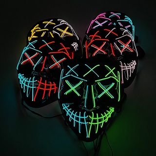 New Halloween Party Mask EL Neon Glowing Maske Light up LED Mask For DJ Party Festival Halloween