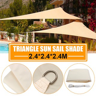 ❖8‘ Triangle Sun Shade Sail Canopy Patio Awning Garden UV Block Top Shelter Beige✿