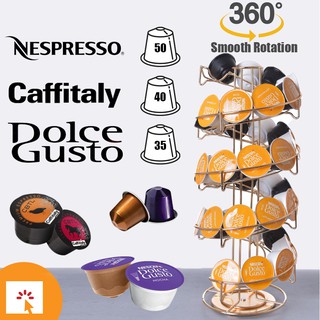 CNB 50 Coffee Pods Dolce Gusto/Nespresso/Caffitaly Coffee Capsule Holder Rotating Coffee Rack