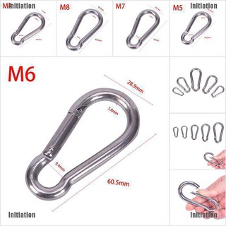 Clearance sale 304 Stainless Steel Spring Carabiner Snap Hook Keychain Quick Link Lock Buckle
