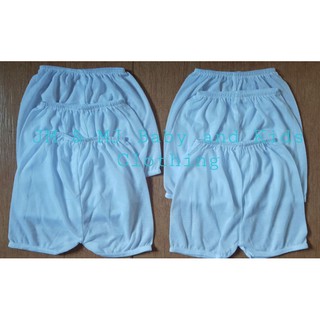 6pcs Plain White Cotton Shorts for baby Quality Bargain 0-3mos