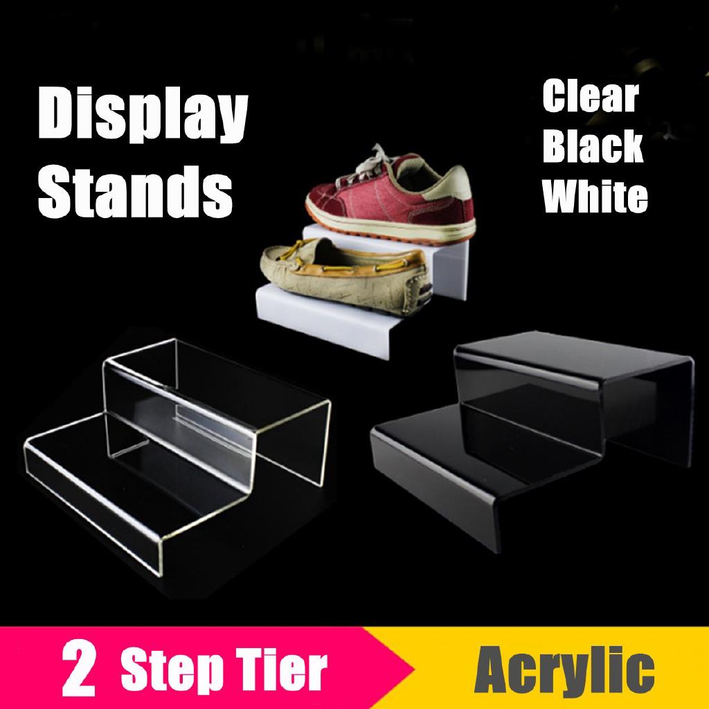 2 Step Display Stand Counter Retail Riser Acrylic Decor
