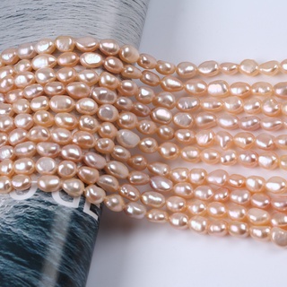 6-7mm natural pink color pearl string baroque loose pearl DIY beads