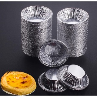 30 Pcs Disposable Round Egg Tart Mold Aluminum Foil Cups Baking Cookie