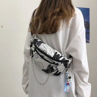 [New Style * Fashion * Bag] Japanese Harajuku Sweet Cool Chest Bag Female Korean ins Dark All-Match (1)