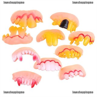 【LOV】10pcs Funny Goofy Fake Vampire Denture Teeth Halloween Decor Prop Trick Toy (1)