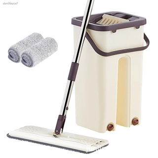 ●2in1 Self-Wash hands Free Squeeze Dry Flat Mop w/ Bucket