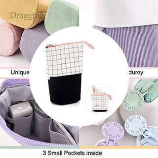 Pencil telescopic stand stationery box, PU corduroy vertical transformer bag color storage, very suitable for Easter and spring cosmetic bags and cosmetic bags