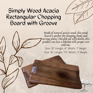 Simply Wood Acacia Rectangular Chopping Board with Groove // Acacia Chopping Board (2)
