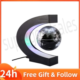 Superg Floating Globe Rotating World Map Earth Planet Ball with C Shaped Magnetic Levitation LED b2