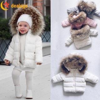 Kids Baby Toddler Boy Girl Warm Faux Fur Hooded Winter Jacket Coat Outerwear