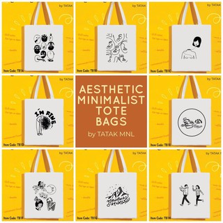 Tote Bags◐✺AESTHETIC MINIMALIST Canvass TOTE BAG
