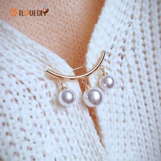 Women Fashion White Dangle Pearl Brooch / Beads Alloy Collar Clip Jewelry / Lapel Brooches Pin / Dangle Beads Fixed Cardigan / Suit Corsage / Women Jewelry Accessories