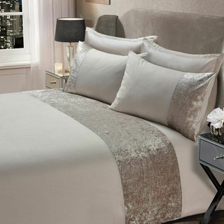 ✁Bedding set duvet cover set Down velvet panel duvet cover and pillowcase bedding set silver grey