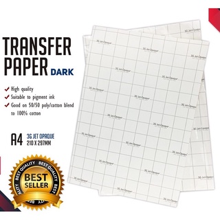 【PHI local cod】 DARK TRANSFER PAPER 3G Jet Opaque A4 (10sheets)