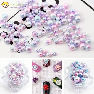 【Ready stock】№❡✜✨GM✿ Mix Rainbow Color Round Imitation Pearl Beads No Hole Loose Beads DIY Craft Mak
