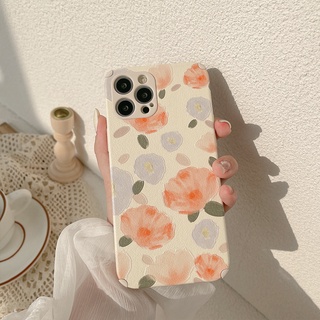 case iphone Faux Leather Retro flowers tpu Phone Case For iPhone 11 Pro Max X Xr Xs Max 7 8 Plus Se