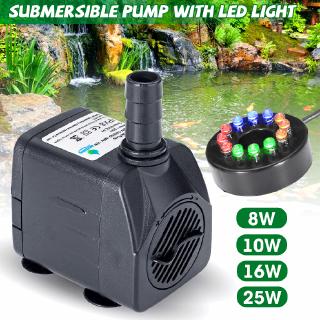 DAILYSHORE 8W/10W/16W/25W LED Light Submersible Water Pump Fish Pond Aquarium Tank Fountain (5)