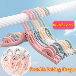 Travel Portable Folding Hanger Magic Plastic Hanger Multifunctional Non-slip Folding Clothes Hanger Rack