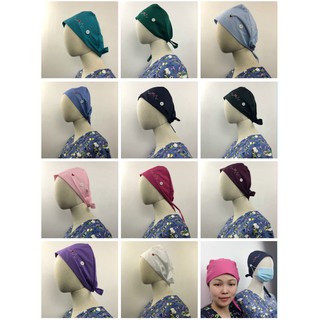 Surgical cap Add Button solid color Baotou hat love ECG cap for doctor nurse pet doctor Beauty salon