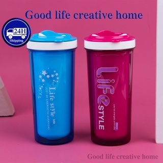 Bottle Tumbler Creative thick water cup Students sport cupDouble-layer water cup