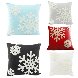 Christmas Winter Snowflake Style Cotton Linen Embroidery Throw Pillows Covers (3)