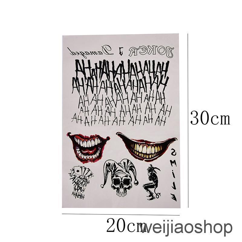 The Joker Cosplay Suicide Squad Costume Temporary Tattoo