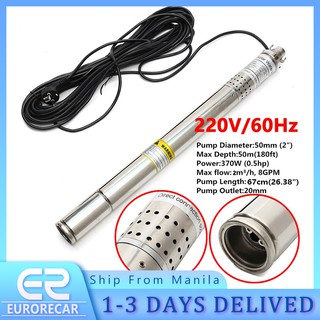 New 2Inch Submersible Pump 0.5HP Water Pump Deep Well 220V 60Hz 180ft 8GPM Submersible Water Pump