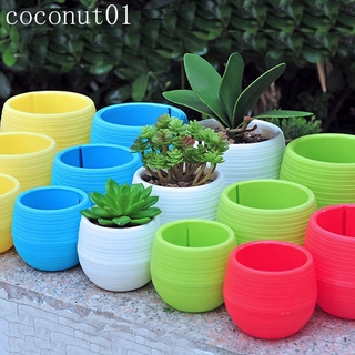 Colorful Mini Succulent Cactus Plastic Flower Pot Round