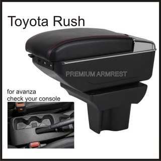 Premium Armrest for Toyota Rush / Avanza 2018 onward black With USB slot and cup holder